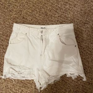 White Jean Shorts American Threads